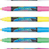 SET OF 6 FLUORESCENT WINDOW MARKER PENS IN VARIOUS COLORS