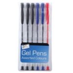 Set of 6 Gel Pens in Blue, Red, and Black