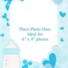 Set of 6 Glitter Birth Announcement Photo Cards for Baby Boys or Girls with Envelopes - Newborn