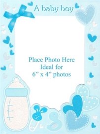 Set of 6 Glitter Birth Announcement Photo Cards for Baby Boys or Girls with Envelopes - Newborn