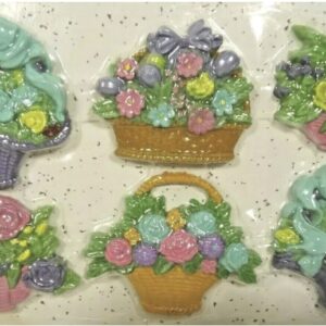 Set of 6 Magnetic Flower Basket Memo Holders