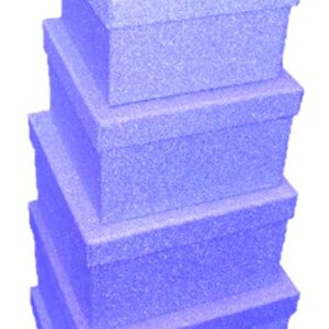 Set of 6 Nested Glitter Blue Square Gift Boxes