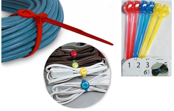 Set of 6 Plastic Cable Organizers, 17cm