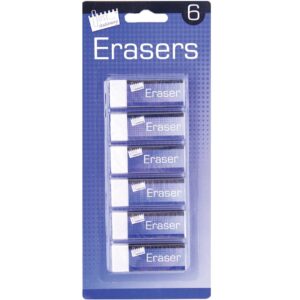 Set of 6 White Erasers