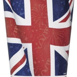 Set of 8 Paper Cups with British Flag Design