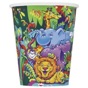 Set of 8 Safari Smiling Wild Animal Cups