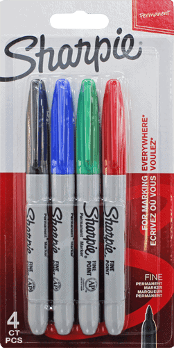 Sharpie Pack of 4 Fine Markers in Assorted Colors with Hanging Display