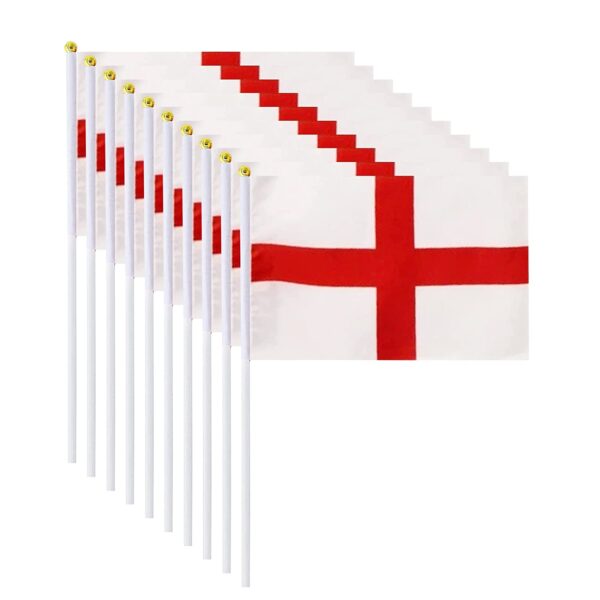 SHATCHI England St George Hand Flags, Pack of 10