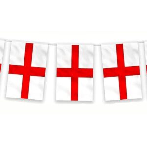 SHATCHI England St. George's Fabric Bunting Banner, Set of 10, 3 Meters