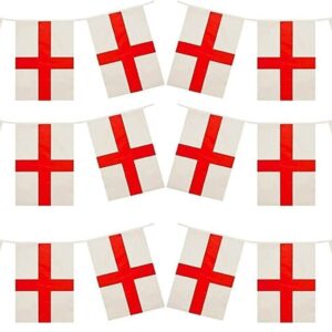 SHATCHI St. George's England Bunting with 20 Flags, 10 Meters