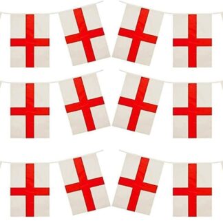 SHATCHI St. George's England Bunting with 20 Flags, 10 Meters