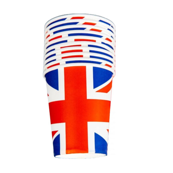 SHATCHI UK Flag Party Paper Cups Pack of 10