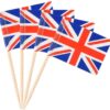 SHATCHI Union Jack Sandwich/Cocktail Party Flags, Pack of 50