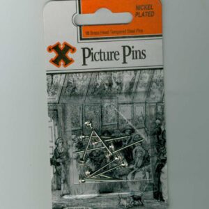 SHAW X Brass Head Tempered Steel Picture Pins, Pack of 10