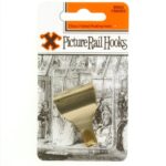 SHAW X Brass-Plated Hooks for Picture Rail Molding, Pack of 2