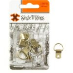 SHAW X Brass-Plated Single Whole D-Rings with Screws, Pack of 4