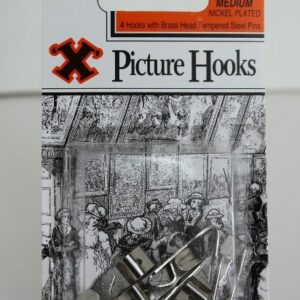 SHAW X Medium Nickel-Plated Picture Hooks No. 2, Pack of 4