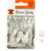 Shaw X Medium White Hard Wall Picture Hooks, Pack of 3