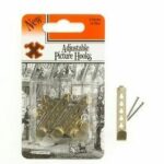 SHAW X Nickel-Plated Adjustable Picture Hooks, Pack of 6