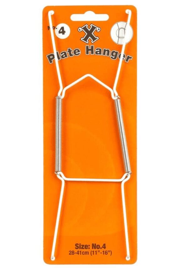 SHAW X NO. 4 WHITE PLATE HANGER, ADJUSTABLE 28CM TO 41CM