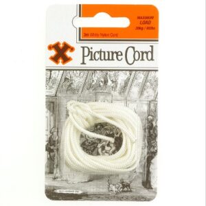 SHAW X White Nylon Picture Cord 3m, 30kg / 65lbs Capacity