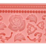 Silicone Fondant Mold in Pink Rose Design