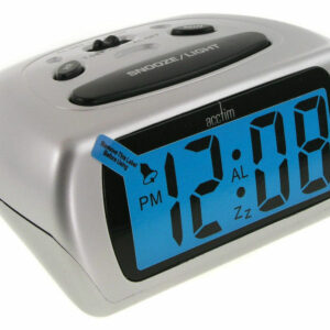 Silver ACCTIM Auric LCD Alarm Clock