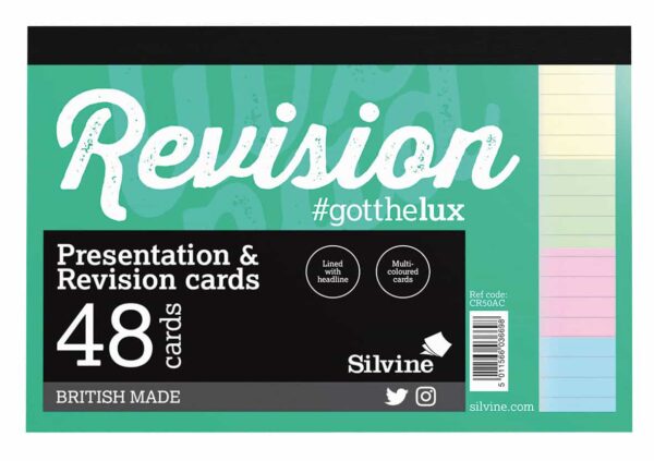 Silvine 48-Pack Colored Revision and Presentation Cards