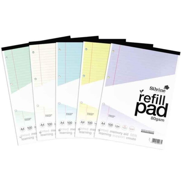 Silvine A4 Refill Pad for SEN, 100 Pages, Assorted Colors