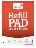 Silvine A4 Refill Pad with 160 Pages, Feint Ruled and Margin