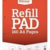 Silvine A4 Refill Pad with 160 Pages, Feint Ruled and Margin