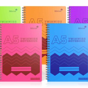 Silvine A5 Assorted Twin Wire Plastic Notebook