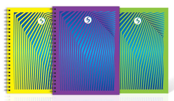 Silvine A5 Casebound Twin Wire Notebook with Daze Design - Assorted