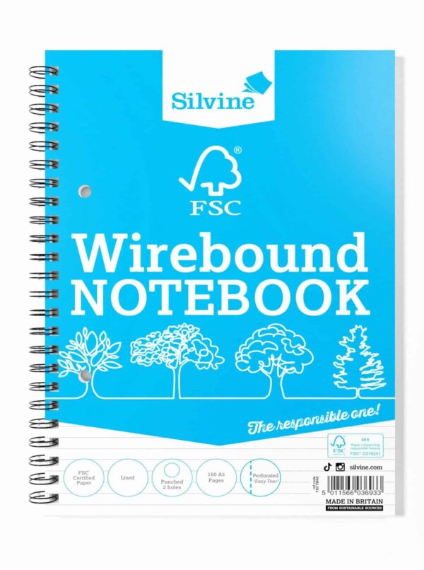 Silvine A5 Wirebound Notebook with FSC Certification