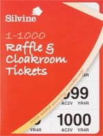 Silvine Cloakroom and Raffle Ticket Set, Numbers 1-1000