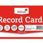 Silvine Pack of 100 White Lined Index Cards, 127mm x 77mm