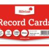 Silvine Pack of 100 White Lined Index Cards, 152mm x 101mm