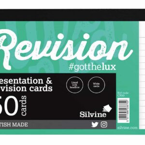 Silvine White Study & Presentation Cards Pack of 50