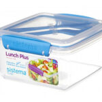 Sistema Lunch Plus To Go 1.2L with Fork and Knife, Assorted Lid Colors
