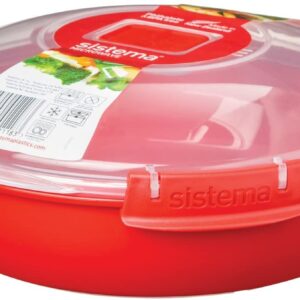 Sistema Round Microwave Dish, Red, 1.3 Liter