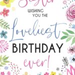 Sister's Birthday Card - Floral Design