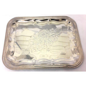 Small Chrome Oval Tray, 29cm x 17cm