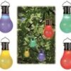 Solar-Powered LED Bulb with Assorted Colors in Plastic