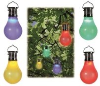 Solar-Powered LED Bulb with Assorted Colors in Plastic