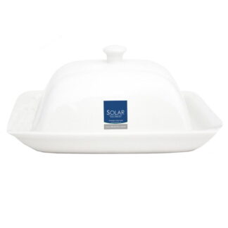 Solar White Butter Dish with Porcelain Lid
