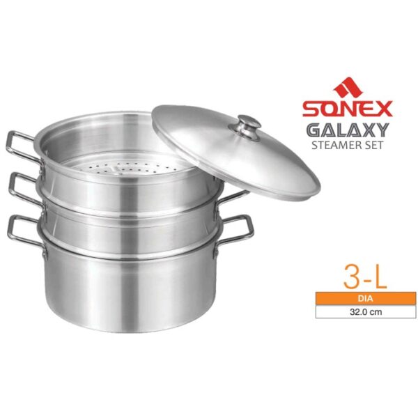 SONEX 32CM THREE-LAYER STEAMER PAN