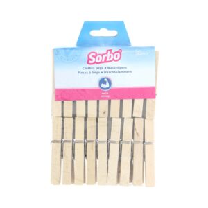 Sorbo Ultra-Durable Wooden Clothes Pegs, Pack of 36