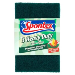 Spontex Heavy-Duty Scouring Pads, Pack of 3