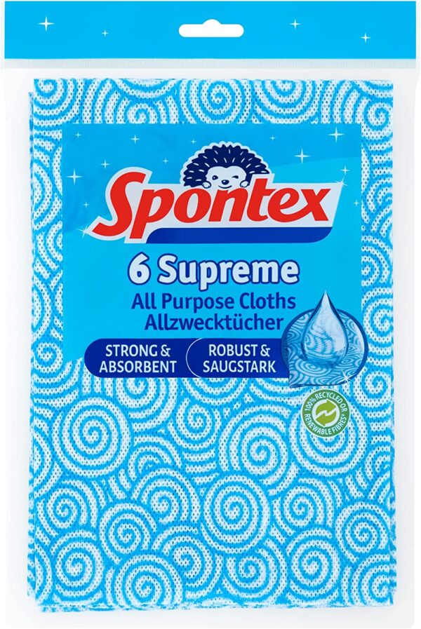 Spontex Supreme Multi-Purpose Cloths Pack of 6