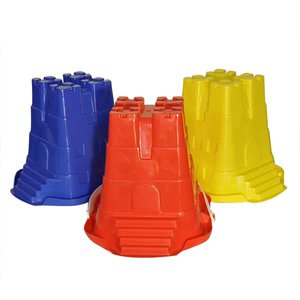 Square Castle Bucket with Steps - 26.5cm - Various Colors